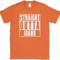 thumbnail image 1 of Straight Outta Idaho T-Shirt Funny State ID Humor Gift Novelty Text Tee - Orange, M, 1 of 1