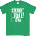 thumbnail image 1 of Straight Outta Iowa T-Shirt Funny State Humor Gift Novelty Text Tee - Green, 2XL, 1 of 1