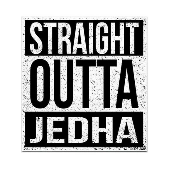 Straight Outta Jedha Star Wars Vinyl Decal Sticker | Cars Trucks Vans SUVs Laptops Walls Windows Cups | Full Color | 4.5 X 5 Inches | KCD2116