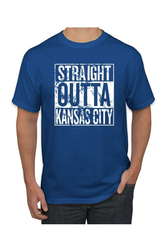 Straight Outta Kansas City KC Fan | Fantasy Baseball Fans | Mens Sports Graphic T-Shirt, Royal, Small