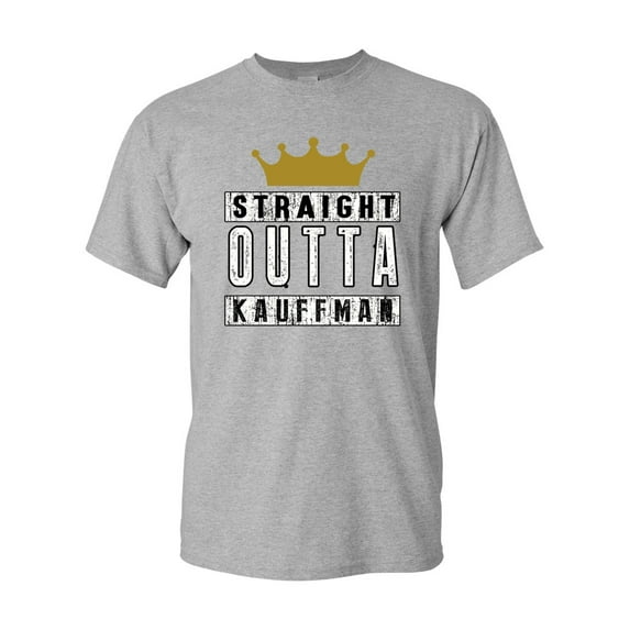Straight Outta Kauffman Crown Baseball Sports DT Adult T-Shirt Tee