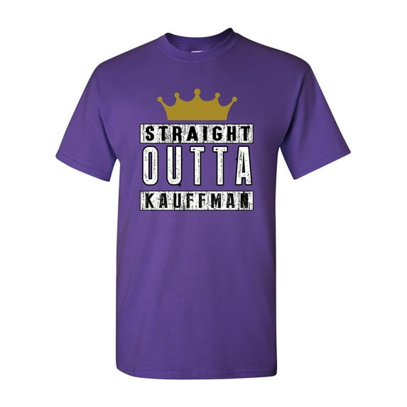 Straight Outta Kauffman Crown Baseball Sports DT Adult T-Shirt Tee