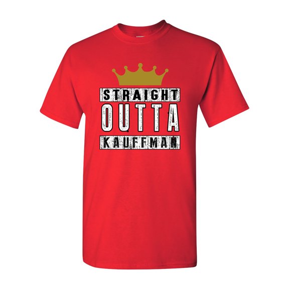 Straight Outta Kauffman Crown Baseball Sports DT Adult T-Shirt Tee