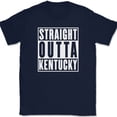 thumbnail image 1 of Straight Outta Kentucky T-Shirt Funny Humor State Pride Home US Tee - Navy, L, 1 of 1