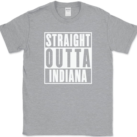 Straight Outta Kentucky T-Shirt Funny State Humor Gift Novelty Text Tee - Heather Grey, S