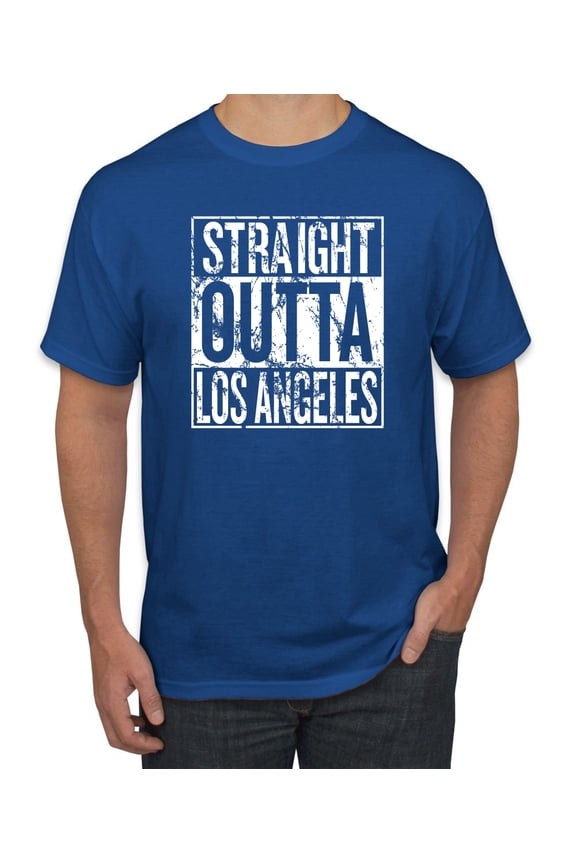 Straight Outta LA Los Angeles Fan | Fantasy Baseball Fans | Mens Sports Graphic T-Shirt, Royal, Small