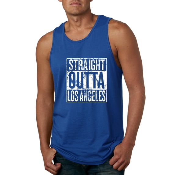 Straight Outta LA Los Angeles Fan | Fantasy Baseball Fans | Mens Sports Graphic Tank Top, Royal, Small