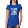 thumbnail image 1 of Straight Outta LA Los Angeles Fan | Fantasy Baseball Fans | Womens Sports Slim Fit Junior Tee, Royal, Medium, 1 of 4
