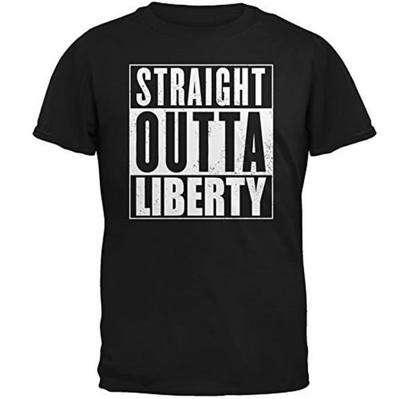 Straight Outta Liberty Black Adult T-Shirt - 2X-Large