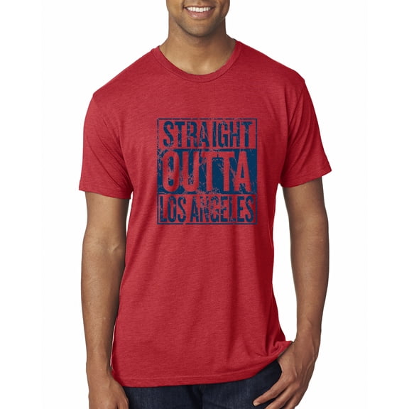 Straight Outta Los Angeles LA Fan | Fantasy Baseball Fans | Mens Sports Premium Tri Blend T-Shirt, Vintage Red, X-Large