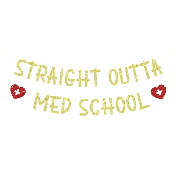 Straight Outta MED School Banner, Doctor Grad, Medical School Survivor, Congratulations, Medical School Graduation Party Decorations