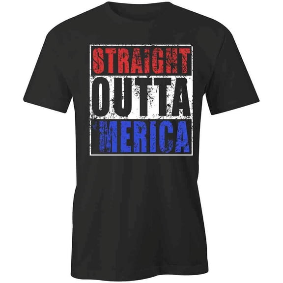 Straight Outta 'Merica T-Shirt | Cool Patriotic White Tee Gift