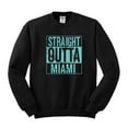 thumbnail image 1 of Straight Outta Miami MIA Fan | Fantasy Football | Mens Sports Crewneck Graphic Sweatshirt, Black, 3XL, 1 of 4