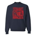 thumbnail image 1 of Straight Outta Minnesota MIN Fan | Fantasy Baseball Fans | Mens Sports Crewneck Graphic Sweatshirt, Navy, Small, 1 of 4
