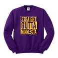 thumbnail image 1 of Straight Outta Minnesota MIN Fan | Fantasy Football | Mens Sports Crewneck Graphic Sweatshirt, Purple, X-Large, 1 of 4