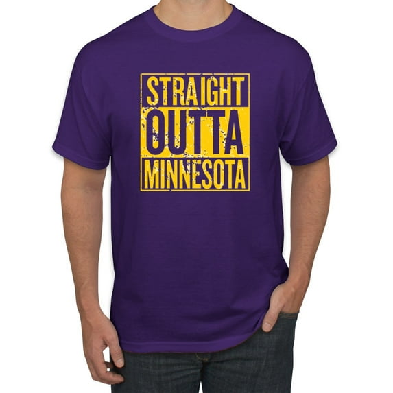 Straight Outta Minnesota MIN Fan | Fantasy Football | Mens Sports Graphic T-Shirt, Purple, 2XL