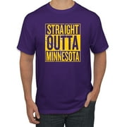 WILD BOBBY Straight Outta Minnesota MIN Fan | Fantasy Football | Mens Sports Graphic T-Shirt, Purple, Small