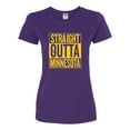 thumbnail image 1 of Straight Outta Minnesota MIN Fan | Fantasy Football | Womens Sports Graphic T-Shirt, Purple, X-Large, 1 of 4