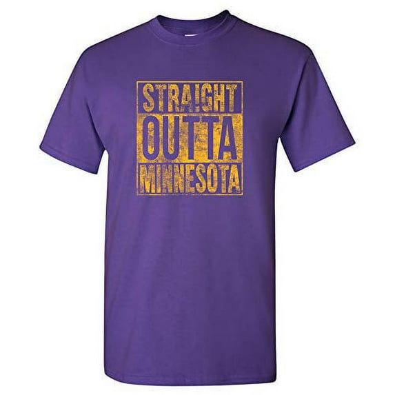 Straight Outta Minnesota T Shirt - Large - Purple