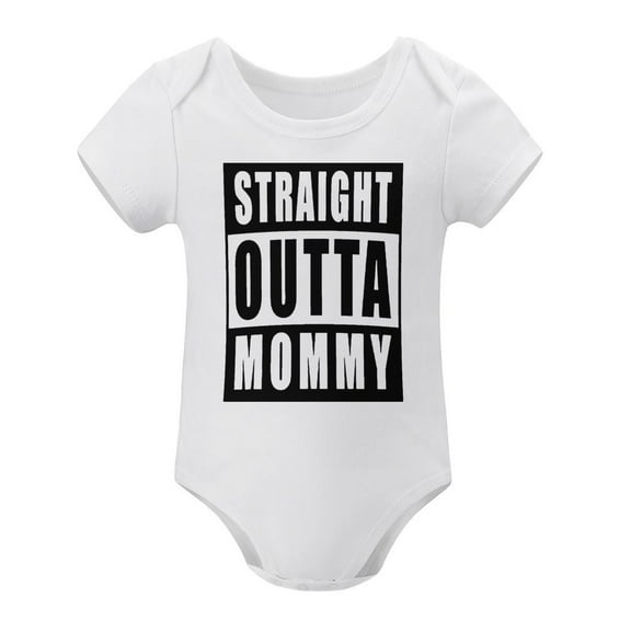 Straight Outta Mommy - Funny Cute Joke Novelty Gift Infant Creeper,Baby Bodysuit Style 3months