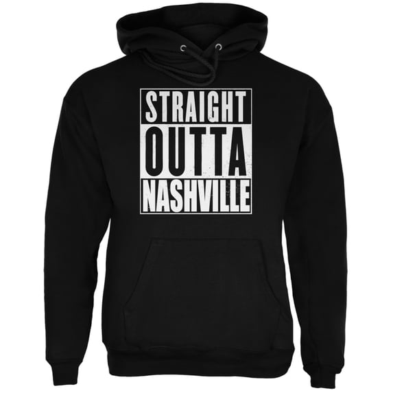 Straight Outta Nashville Black Adult Hoodie - 2X-Large