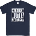 thumbnail image 1 of Straight Outta Nebraska T-Shirt Funny State Humor Gift Novelty Text Tee - Navy, 5XL, 1 of 1