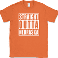 thumbnail image 1 of Straight Outta Nebraska T-Shirt Funny State Humor Gift Novelty Text Tee - Orange, 2XL, 1 of 1