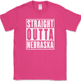 thumbnail image 1 of Straight Outta Nebraska T-Shirt Funny State Humor Gift Novelty Text Tee - Pink, M, 1 of 1