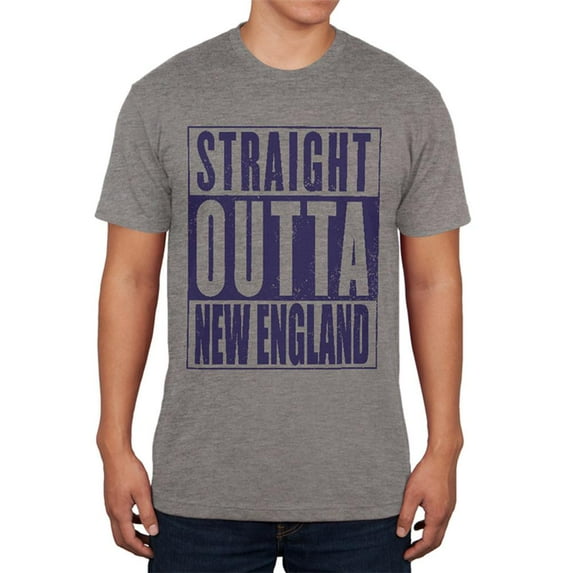 Straight Outta New England Mens Soft T Shirt Premium Heather X-LG