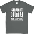 thumbnail image 1 of Straight Outta New Hampshire T-Shirt Funny State Pride Humor Gift Text Tee - Charcoal, 5XL, 1 of 1
