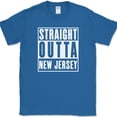 thumbnail image 1 of Straight Outta New Jersey T-Shirt Funny State Pride Humor Gift Text Tee - Royal Blue, M, 1 of 1