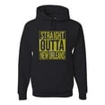 thumbnail image 1 of Straight Outta New Orleans NO Fan | Fantasy Football | Mens Sports Hooded Sweatshirt Graphic Hoodie, Black, 2XL, 1 of 4
