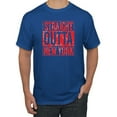 thumbnail image 1 of Straight Outta New York NYG Fan | Fantasy Football | Mens Sports Graphic T-Shirt, Royal, Small, 1 of 4