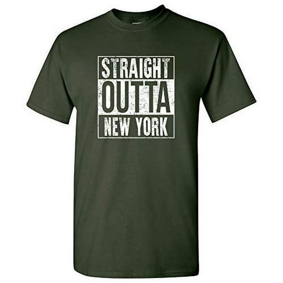 Straight Outta New York - New York Football T Shirt - Small - Forest