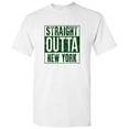 thumbnail image 1 of Straight Outta New York - New York Football T Shirt - Small - White w/Forest Print, 1 of 6