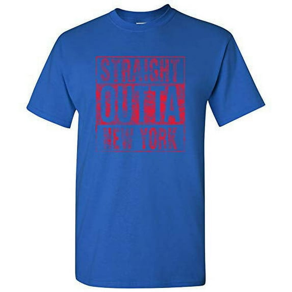 Straight Outta New York T-Shirt - X-Large - Royal Blue