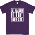thumbnail image 1 of Straight Outta Nor Cal T-Shirt Funny Humor North California State Pride Tee - Purple, 4XL, 1 of 1