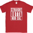 thumbnail image 1 of Straight Outta Nor Cal T-Shirt Funny Humor North California State Pride Tee - Red, 3XL, 1 of 1