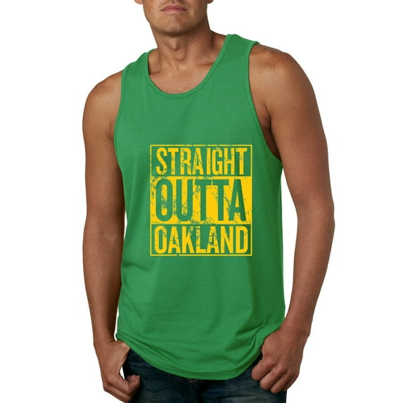 Straight Outta Oakland Oak Fan | Fantasy Baseball Fans | Mens Sports Graphic Tank Top, Kelly, 3XL