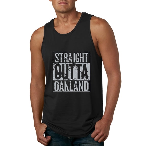 Straight Outta Oakland Oak Fan | Fantasy Football | Mens Sports Graphic Tank Top, Black, Large