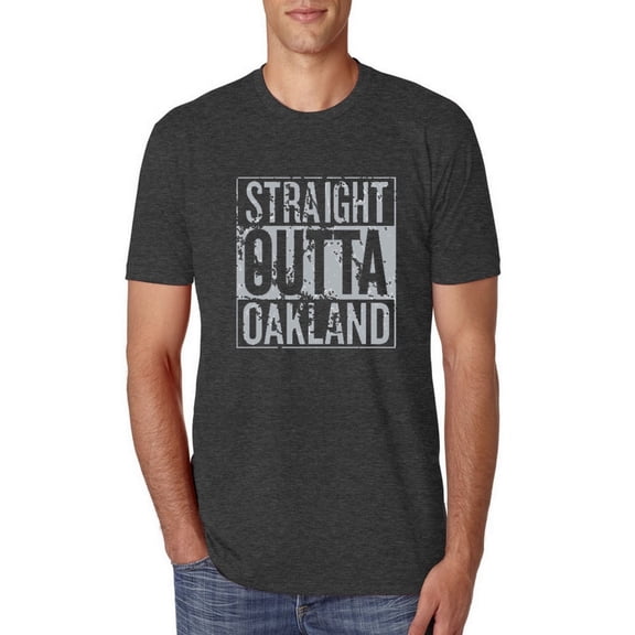Straight Outta Oakland Oak Fan | Fantasy Football | Mens Sports Premium Tri Blend T-Shirt, Vintage Black, Large