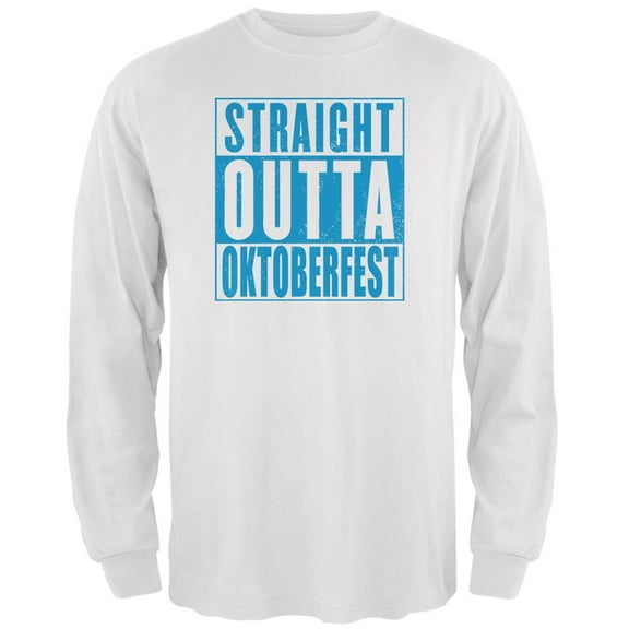 Straight Outta Oktoberfest Mens Long Sleeve T Shirt White 3X-LG