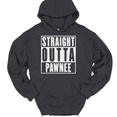 thumbnail image 1 of Straight Outta Pawnee Hooded Sweatshirt Hoodie Funny TV Show Humor - Charcoal, S, 1 of 1