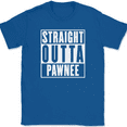 thumbnail image 1 of Straight Outta Pawnee T-Shirt Tee Funny TV Show Humor - Royal Blue, S, 1 of 1