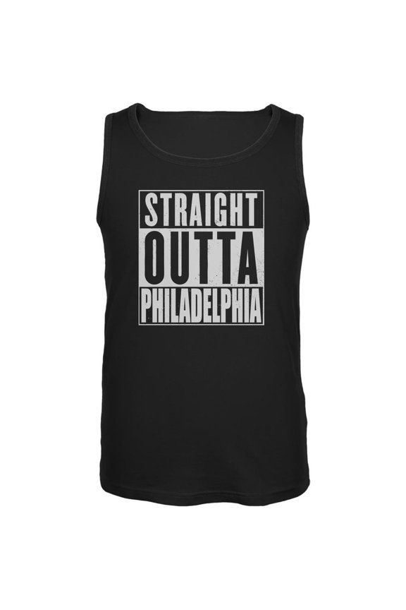 Straight Outta Philadelphia Black Adult Tank Top - Small