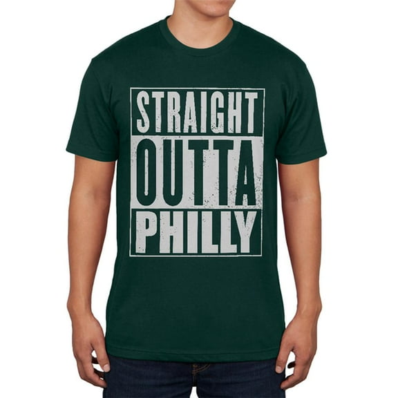 Straight Outta Philly Mens T Shirt Forest Green SM