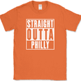 thumbnail image 1 of Straight Outta Philly Philadelphia T-Shirt Funny State City Pride Humor Text Tee - Orange, XL, 1 of 1