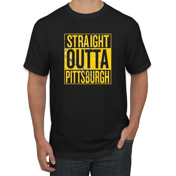 Straight Outta Pittsburgh Pit Fan | Fantasy Baseball Fans | Mens Sports Graphic T-Shirt, Black, Small