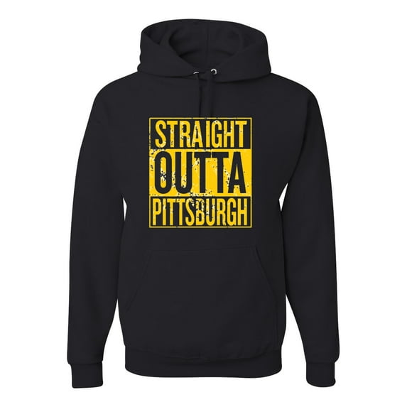 Straight Outta Pittsburgh Pit Fan | Fantasy Baseball Fans | Mens Sports Hooded Sweatshirt Graphic Hoodie, Black, 3XL
