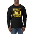 thumbnail image 1 of Straight Outta Pittsburgh Pit Fan | Fantasy Baseball Fans | Mens Sports Long Sleeve T-Shirt, Black, Medium, 1 of 4